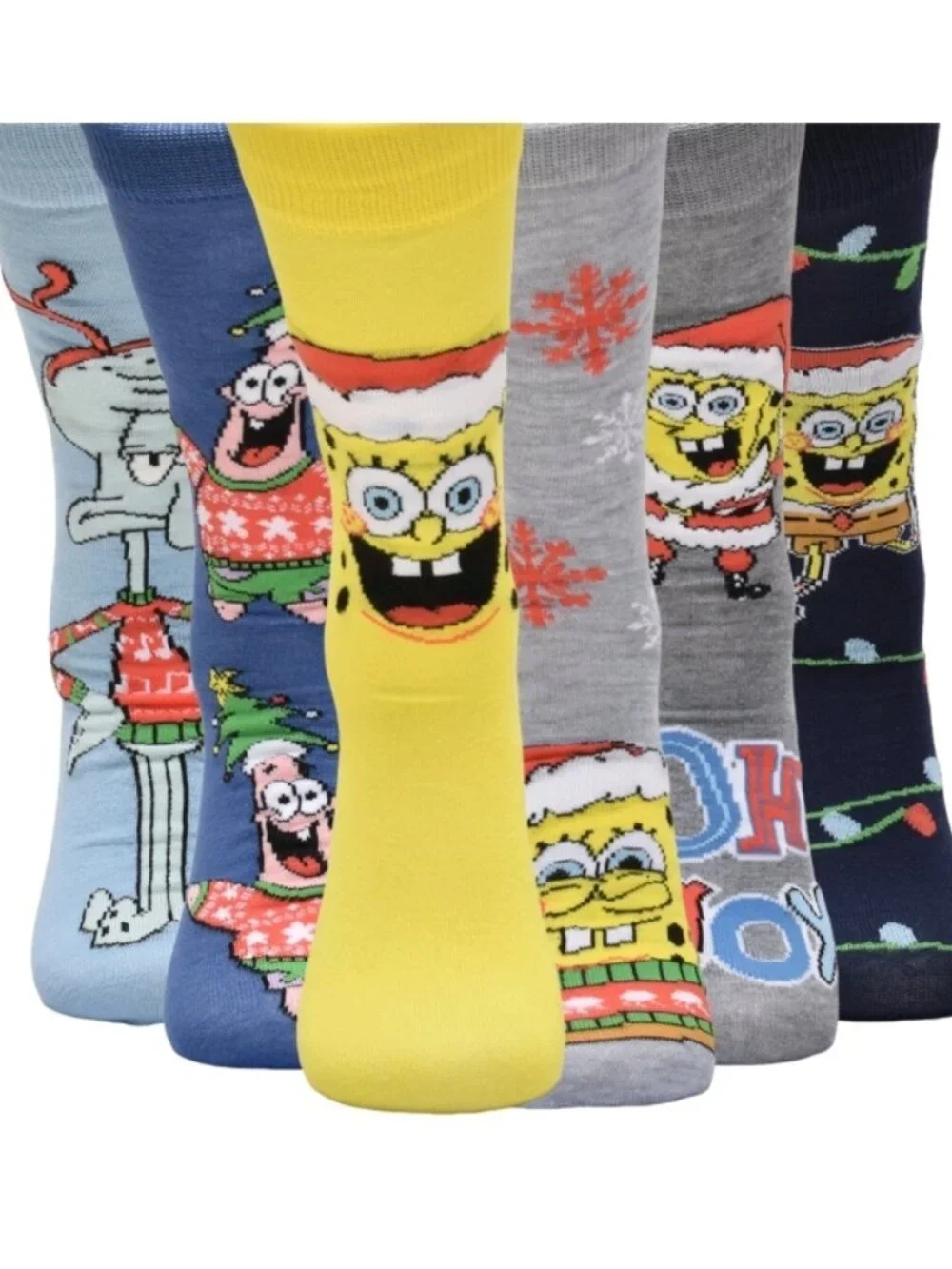 Nickelodeon SpongeBob SquarePants Christmas Casual Crew Socks 6-Pack